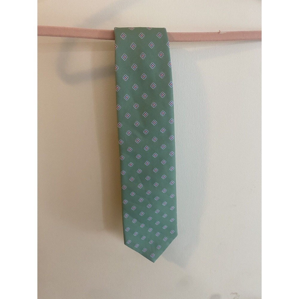 Brooks Brothers Makers Men's Green Floral Silk Necktie Handmade In USA - Picture 2 of 5